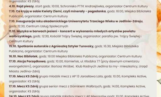 Zdjęcie do ????✨ PAŹDZIERNIK W JEDLINIE-ZDROJU! ✨????