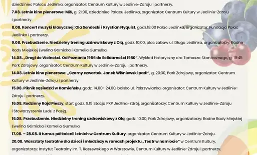 Zdjęcie do Sierpień w Jedlinie-Zdroju